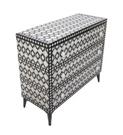 DKD Home Decor Cómoda Bone 23 Hueso y Hierro con Taracea