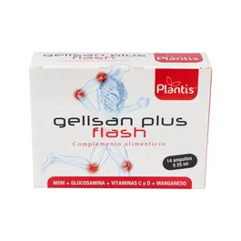 ARTESANIA Gelisan Plus Flash 14Amp. Cuidado Articulaciones Sabor Frutal Con Glucosamina, Cúrcuma, MSM, Vitamina D y C