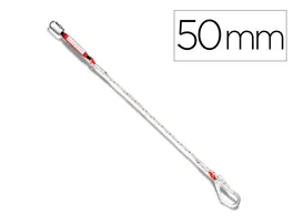 Faru Elemento de Amarre Anticaídas con Absorbedor de Energía, Cuerda 13mm, Gancho Acero 50mm, Mosquetón