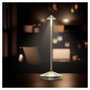 Realpower LED-Slim Light SL-30, Lámpara LED Portátil Recargable de Aluminio Plateado, Regulable con Batería 2600 mAh