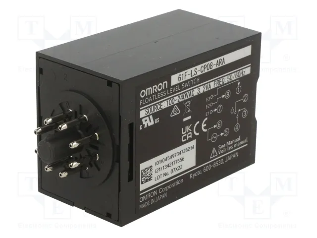 OMRON 61F-LS-CP08-ARA Relé de monitorización de nivel de líquido conductivo