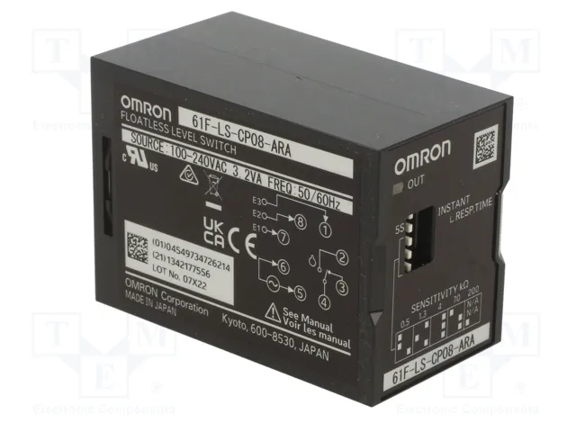 OMRON 61F-LS-CP08-ARA Relé de monitorización de nivel de líquido conductivo