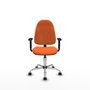 PIQUERAS Y CRESPO Silla de oficina Algarra, Tela Naranja, Brazos 1D, Base cromada