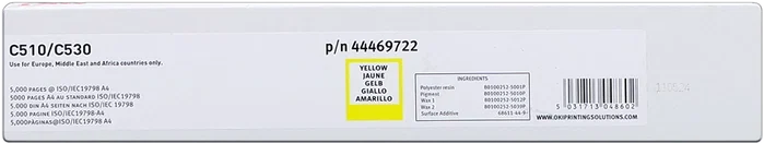 Oki 44469722 Tóner Amarillo para C510/C511/C530/C531/MC561/MC562