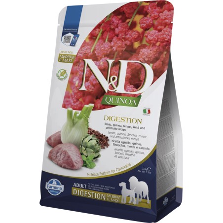 Farmina N&D Dog Quinoa Digestion Cordero Maxi 2,5kg