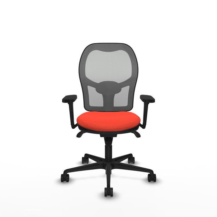 PIQUERAS Y CRESPO Silla de oficina Jorquera con mecanismo Sincro, tela naranja y malla gris PIQUERAS Y CRESPO Silla de oficina Jorquera con mecanismo Sincro, tela naranja y malla gris