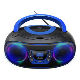 Denver TDB-212BU Boombox Portable con Radio DAB+/FM, Bluetooth, Función MP3, Altavoces Estéreo, Entrada Auxiliar, USB, para CD, Color Azul
