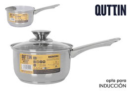 Inde Cazo de acero inoxidable industrial New Neron con tapa, 16 cm de diámetro (2 litros de capacidad) (4 Unidades)