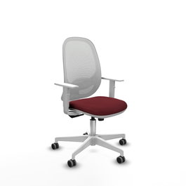 PIQUERAS Y CRESPO Silla de oficina Cilanco con mecanismo Sincro, Granate y Blanco