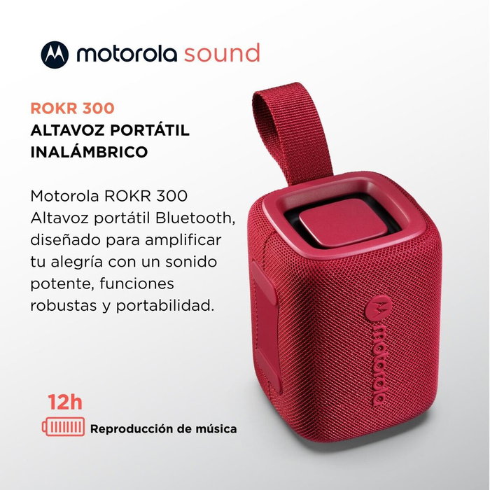 Altavoz Bluetooth Portátil Motorola ROKR 300 RED 7 W Rojo Altavoz Bluetooth Portátil Motorola ROKR 300 RED 7 W Rojo