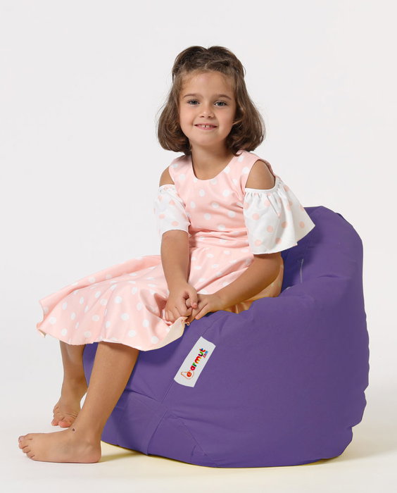 Atelier Del Sofa Puff de Jardín Púrpura 100% Poliéster Impermeable para Exterior