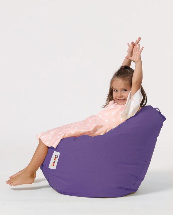 Atelier Del Sofa Puff de Jardín Púrpura 100% Poliéster Impermeable para Exterior