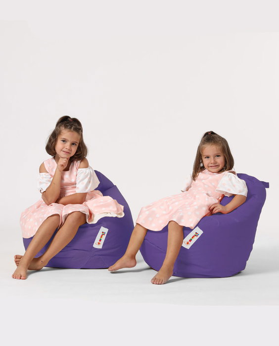 Atelier Del Sofa Puff de Jardín Púrpura 100% Poliéster Impermeable para Exterior