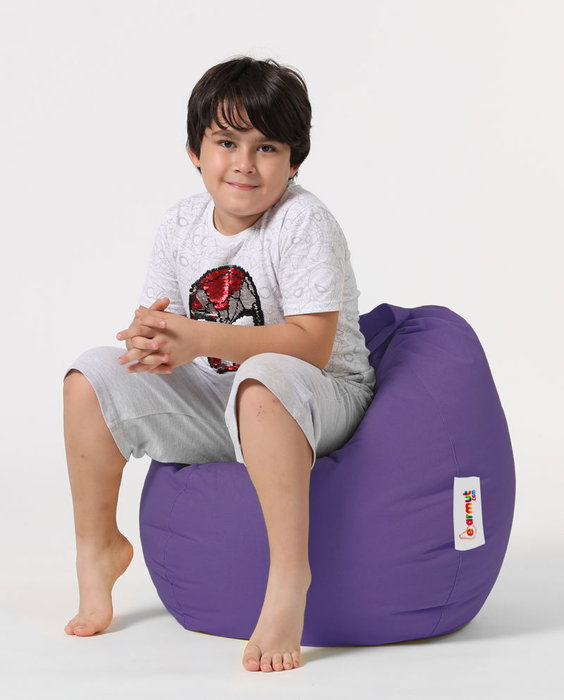 Atelier Del Sofa Puff de Jardín Púrpura 100% Poliéster Impermeable para Exterior