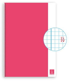 Bloc Escolofi Basic Tapa Dura A4 80H Cuadric.4X4 80G Con Margen Rosa (Set de 5)