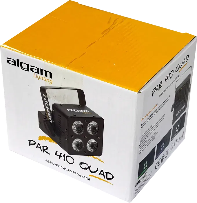 Algamlight Foco Proyector LED 4 x 10W RGBW Algamlight con 4 LEDs de 10W y Ángulo de Haz de 22°, Control DMX y Modos Automático y Musical