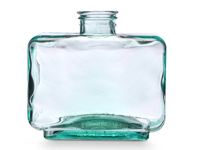 Giftdecor Jarron Vidrio Reciclado Transparente 22 cm Rectangular (Set de 3)