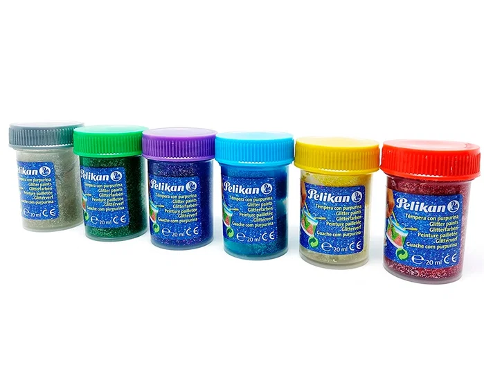 Pelikan Tempera Glitter Colores Surtidos con Pincel