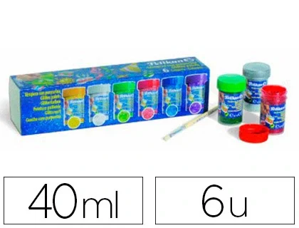 Pelikan Tempera Glitter Colores Surtidos con Pincel