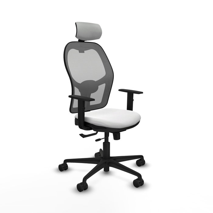 PIQUERAS Y CRESPO Silla de oficina Jorquera con mecanismo Sincro/Traslack, Blanco y Gris PIQUERAS Y CRESPO Silla de oficina Jorquera con mecanismo Sincro/Traslack, Blanco y Gris