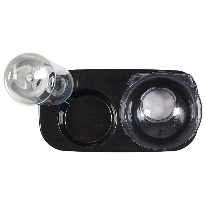 The Concept Factory Comedero Bebedero Gato Mon Chat Mon Ch Elevado con Dispensador de Agua 500ml