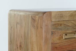 DKD Home Decor Cómoda Colonial 8 Cajones Madera Acacia Natural Dorado 110 x 45 x 108 cm