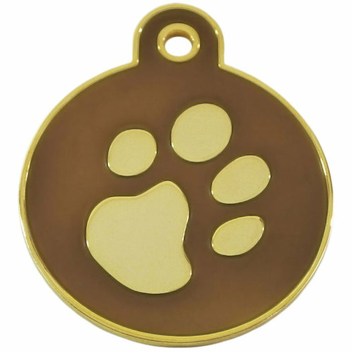 Placa identificativa para collar Imarc Circle Marrón Dorado