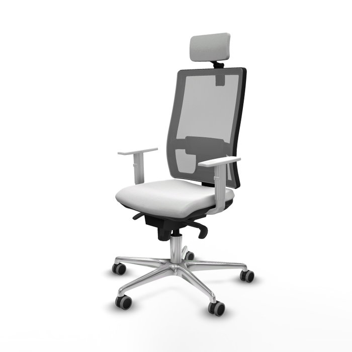 PIQUERAS Y CRESPO Silla de oficina Horna con mecanismo Sincro, Blanco y Gris PIQUERAS Y CRESPO Silla de oficina Horna con mecanismo Sincro, Blanco y Gris