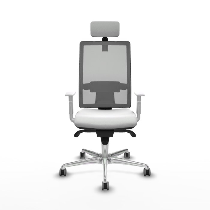 PIQUERAS Y CRESPO Silla de oficina Horna con mecanismo Sincro, Blanco y Gris PIQUERAS Y CRESPO Silla de oficina Horna con mecanismo Sincro, Blanco y Gris