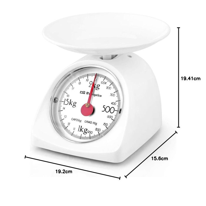 Orbegozo Báscula de Cocina PC 1015 Blanca hasta 2kg