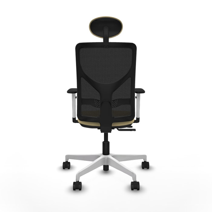 PIQUERAS Y CRESPO Silla de oficina Motilla con mecanismo Sincro/Traslack Crema y Negro