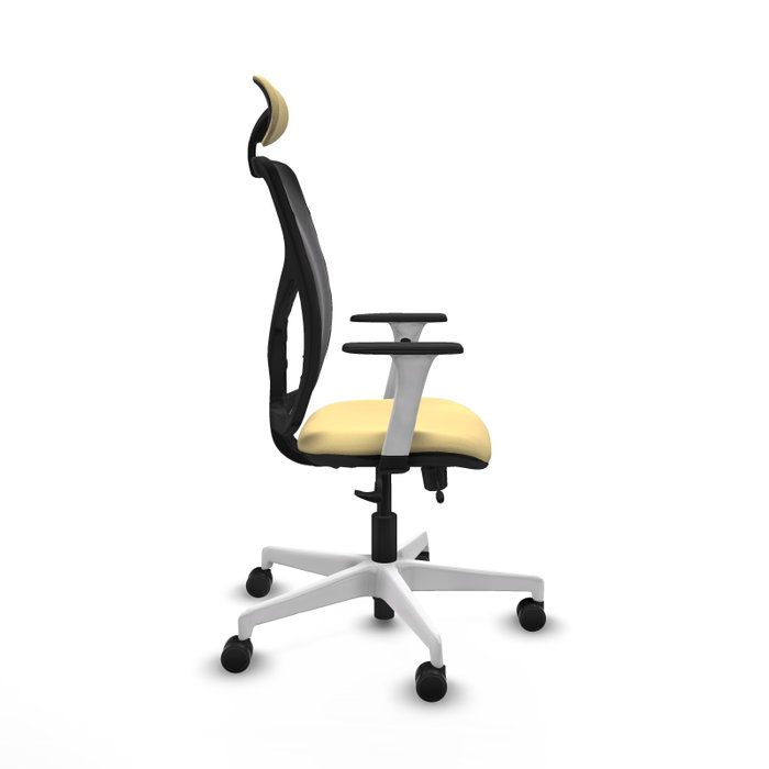 PIQUERAS Y CRESPO Silla de oficina Motilla con mecanismo Sincro/Traslack Crema y Negro