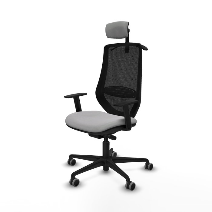 PIQUERAS Y CRESPO Silla de oficina Mardos con mecanismo Sincro/Traslack, Gris claro y Negro