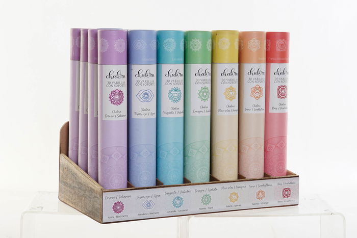 DKD Home Decor Chakra 21 Incienso Varilla Indio Multicolor 19.5 x 29 x 35 cm Set de 30 (28 Unidades)