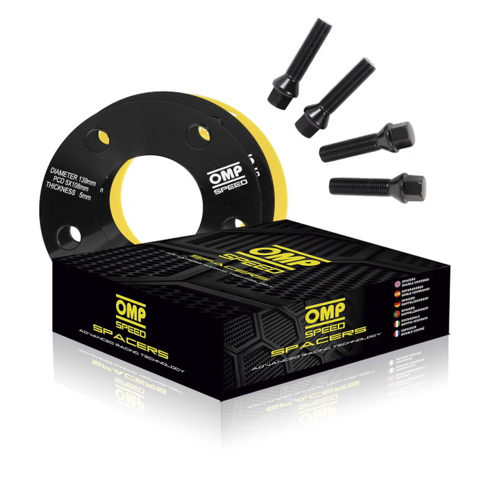 Omp Separadores de Rueda 5 mm PCD 5x110 Tornillos M12x1.25 Conico + M14x1.5 Conico OMPS08630501 Omp Separadores de Rueda 5 mm PCD 5x110 Tornillos M12x1.25 Conico + M14x1.5 Conico OMPS08630501