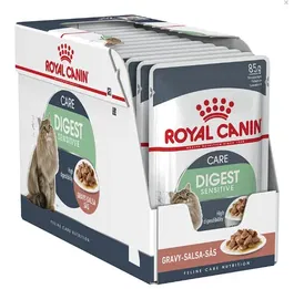 Royal Canin Alimento Húmedo para Gato Digest Sensitive en Gravy, 12 Bolsitas de 85 gr