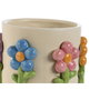 DKD Home Decor Macetero Dolomite Flores Crema