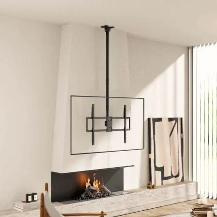 Aisens CT100TSLE-393 Soporte de Techo Inclinable, Giratorio, Nivelable y Extensible para TV de 50-100" hasta 80kg en Negro