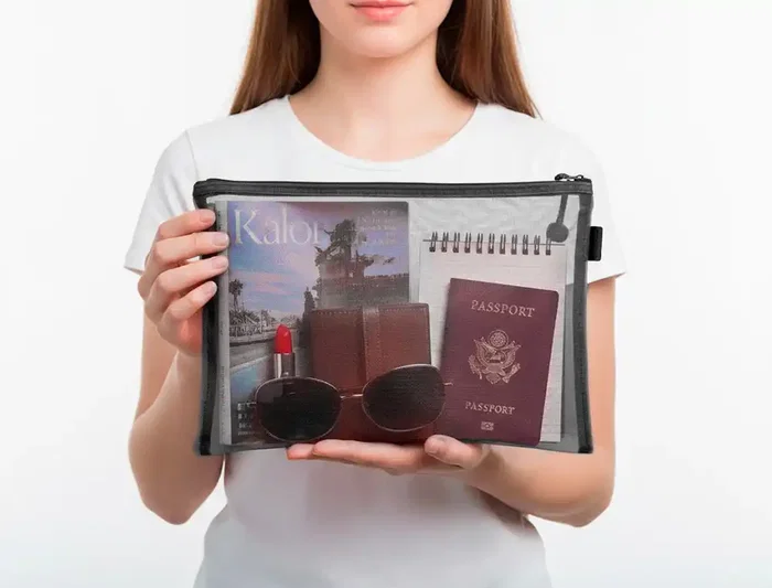 Liderpapel Bolsa Zipper Bag Poliéster Transpirable Multiusos Din A4 Negro con Cierre de Cremallera