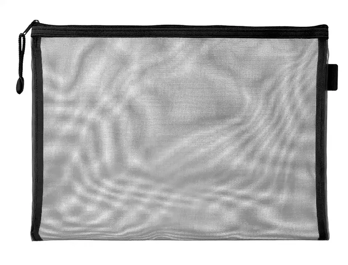 Liderpapel Bolsa Zipper Bag Poliéster Transpirable Multiusos Din A4 Negro con Cierre de Cremallera