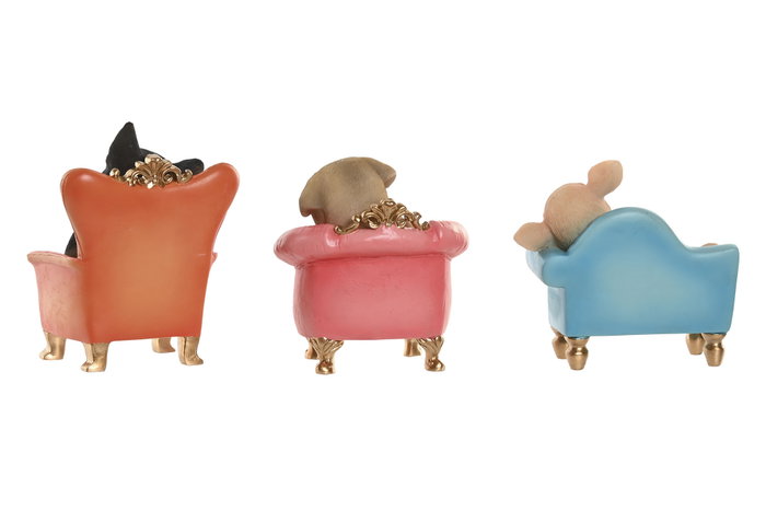 DKD Home Decor Figuras de Resina Multicolor Surtidas (Pack de 3)