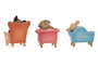 DKD Home Decor Figuras de Resina Multicolor Surtidas (Pack de 3)