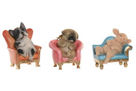 DKD Home Decor Figuras de Resina Multicolor Surtidas (Pack de 3)