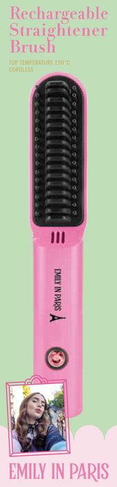 Inde Cepillo Alisador Recargable Emily In Paris 19.5 cm de largo x 3.5 cm de ancho x 3.6 cm de alto (12 Unidades)