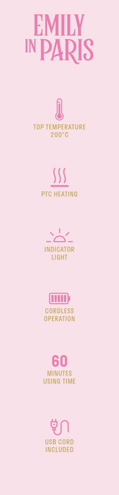 Inde Cepillo Alisador Recargable Emily In Paris 19.5 cm de largo x 3.5 cm de ancho x 3.6 cm de alto (12 Unidades)