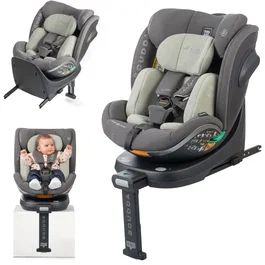 Babyauto Silla de Coche Grupo 0/1/2/3 Giratoria y Reclinable con Reductor y Pata de Apoyo Color Oliva