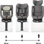 Babyauto Silla de Coche Grupo 0/1/2/3 Giratoria y Reclinable con Reductor y Pata de Apoyo Color Oliva