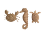DKD Home Decor Decoración de Pared de Ratán Tortuga Surtido de 3