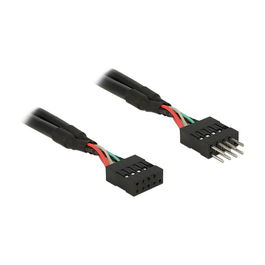DELOCK Cable de extensión USB 2.0, tipo Macho a Hembra, 10 pines, 0.5 metros (50 cm) - Referencia Verlngerungskabel Pfostenstecker