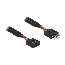 DELOCK Cable de extensión USB 2.0, tipo Macho a Hembra, 10 pines, 0.5 metros (50 cm) - Referencia Verlngerungskabel Pfostenstecker